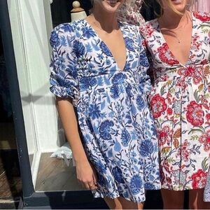 New with tags Madison Mathews Ainsley short dress cotton Indian block print